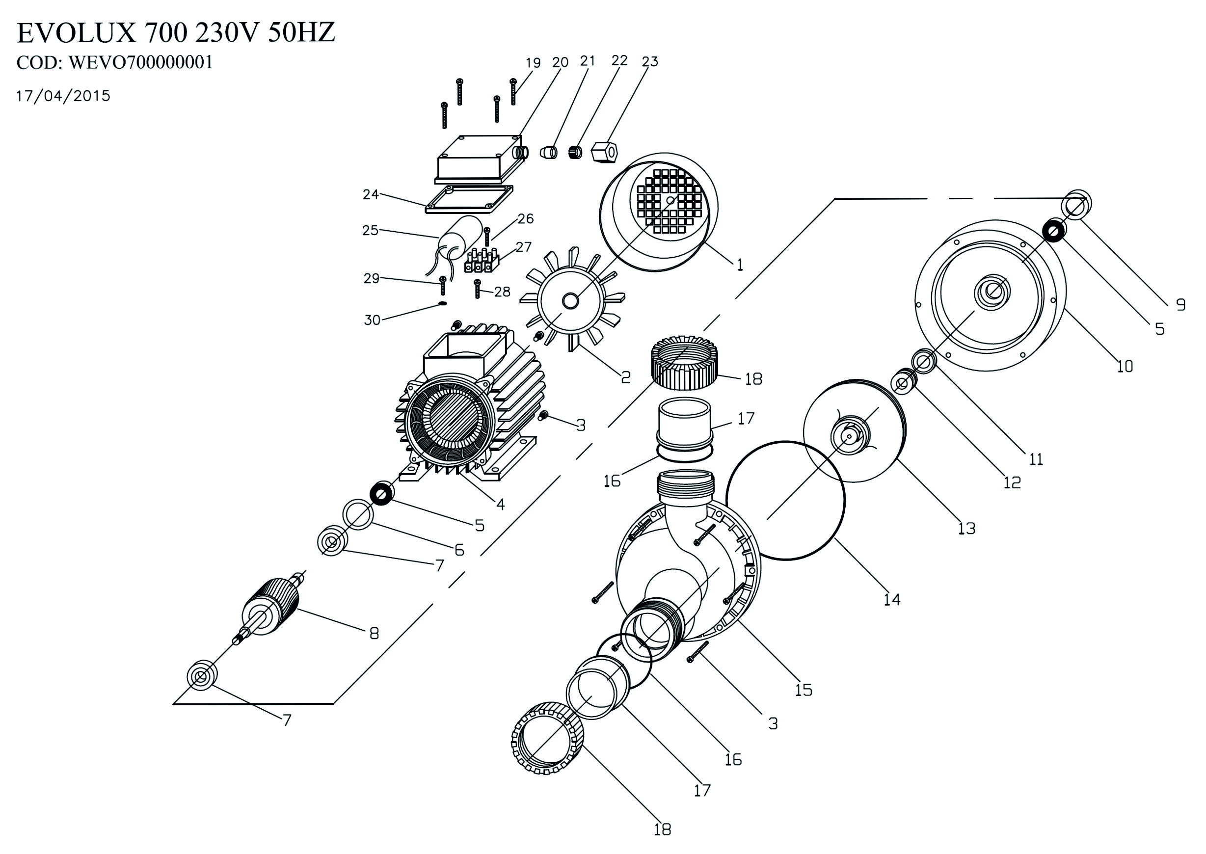 Masn erpadlo Evolux 700