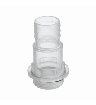 Hose adaptor 38 x 1 1/2" Transparent